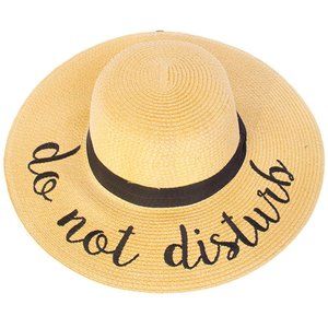 C.C Embroidered Lettering Straw Summer Sun Hat